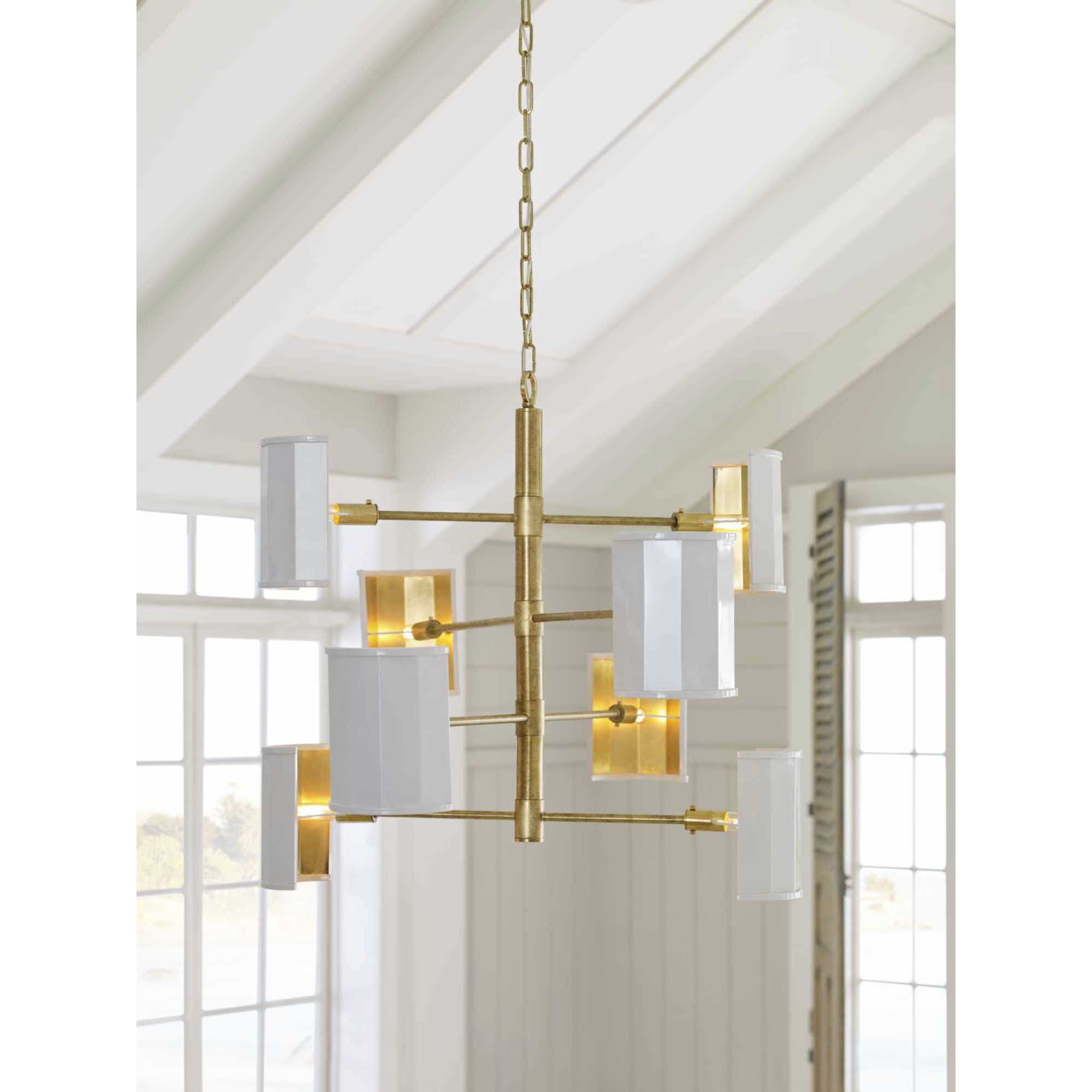 Point Dume™ Wandermere 8 Light 40 inch Brushed Brass Chandelier Ceiling Light, Design Series